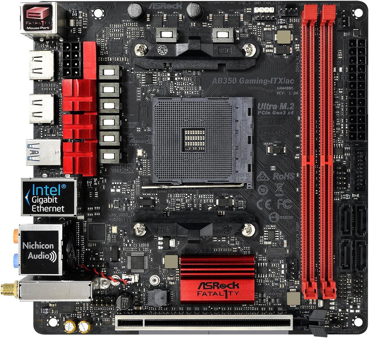 ASRock Fatal1ty AB350 Gaming-ITX/ac AM4 AMD Promontory Mini ITX AMD Motherboard