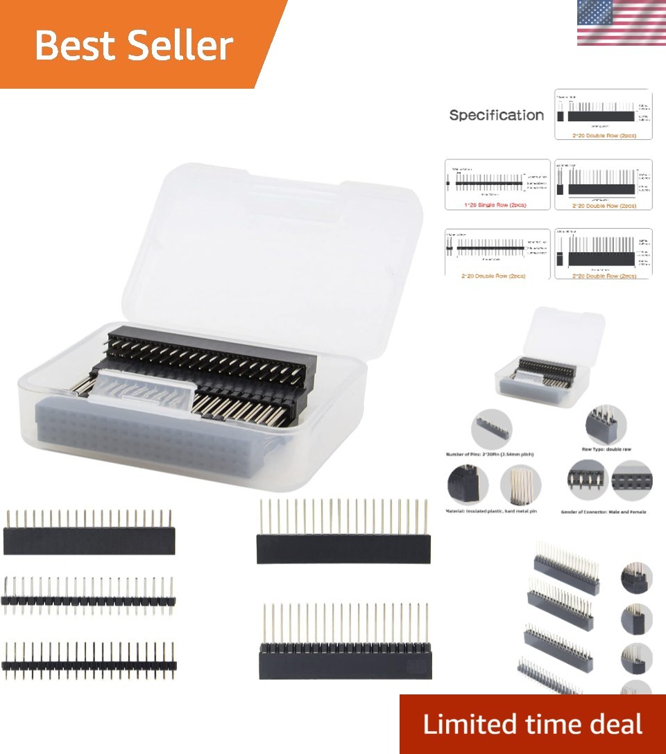 2x20 40-Pin GPIO Stacking Female Header Kit for Raspberry Pi Projects