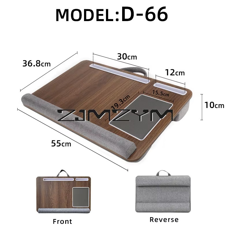 Portable Lap Desk with Pillow Cushion Adjustable Laptop Desk with Wrist Rest, Mo