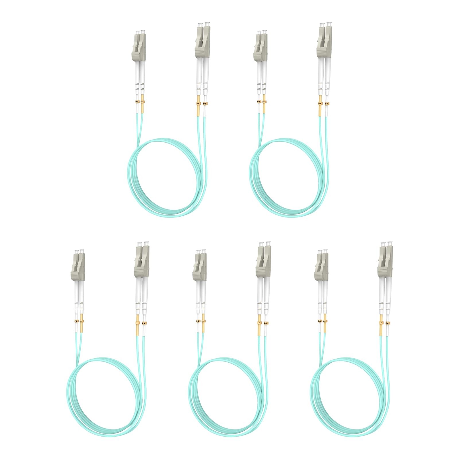 Yonwide Om3 Lc to Lc Fiber Patch Cable Multimode 0.5m (1.64 ft) 5 Pack, 10Gb ...