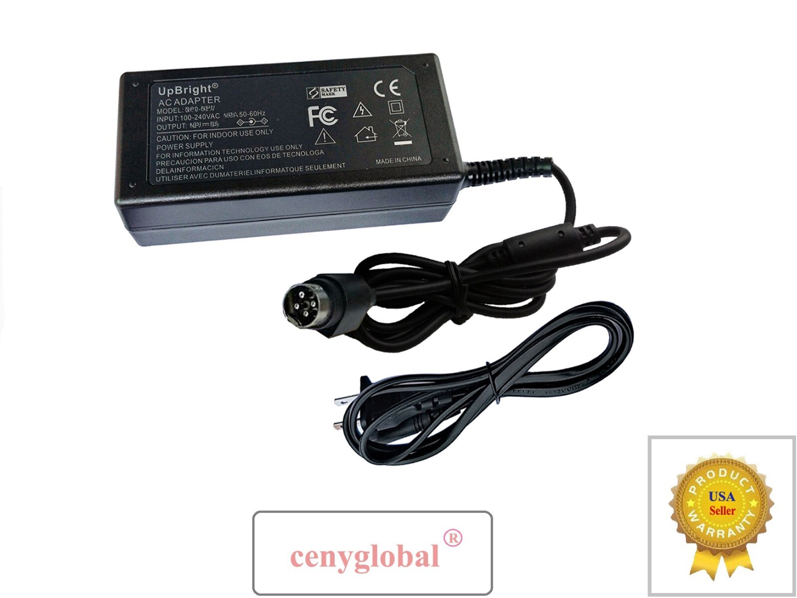 4Pin AC Adapter For Delta MDS-060AAS19 B MDS060AAS19B 19V 3.15A 60W Power Supply