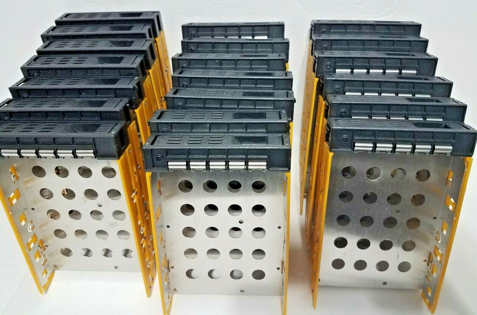 Lot of 20 Hard Drive Tray Caddy - Yellow / Black / Chrome