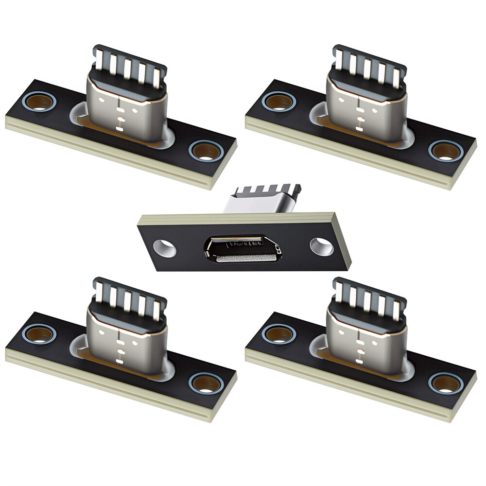 5pcs/set DIY OEM Micro-USB 5Pin Female Type-B Socket Connector Panel Mount Type