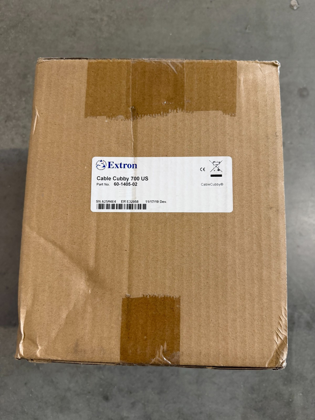 Unopened Extron Cable Cubby 700 Black 60-1405-02 US AC Module Included