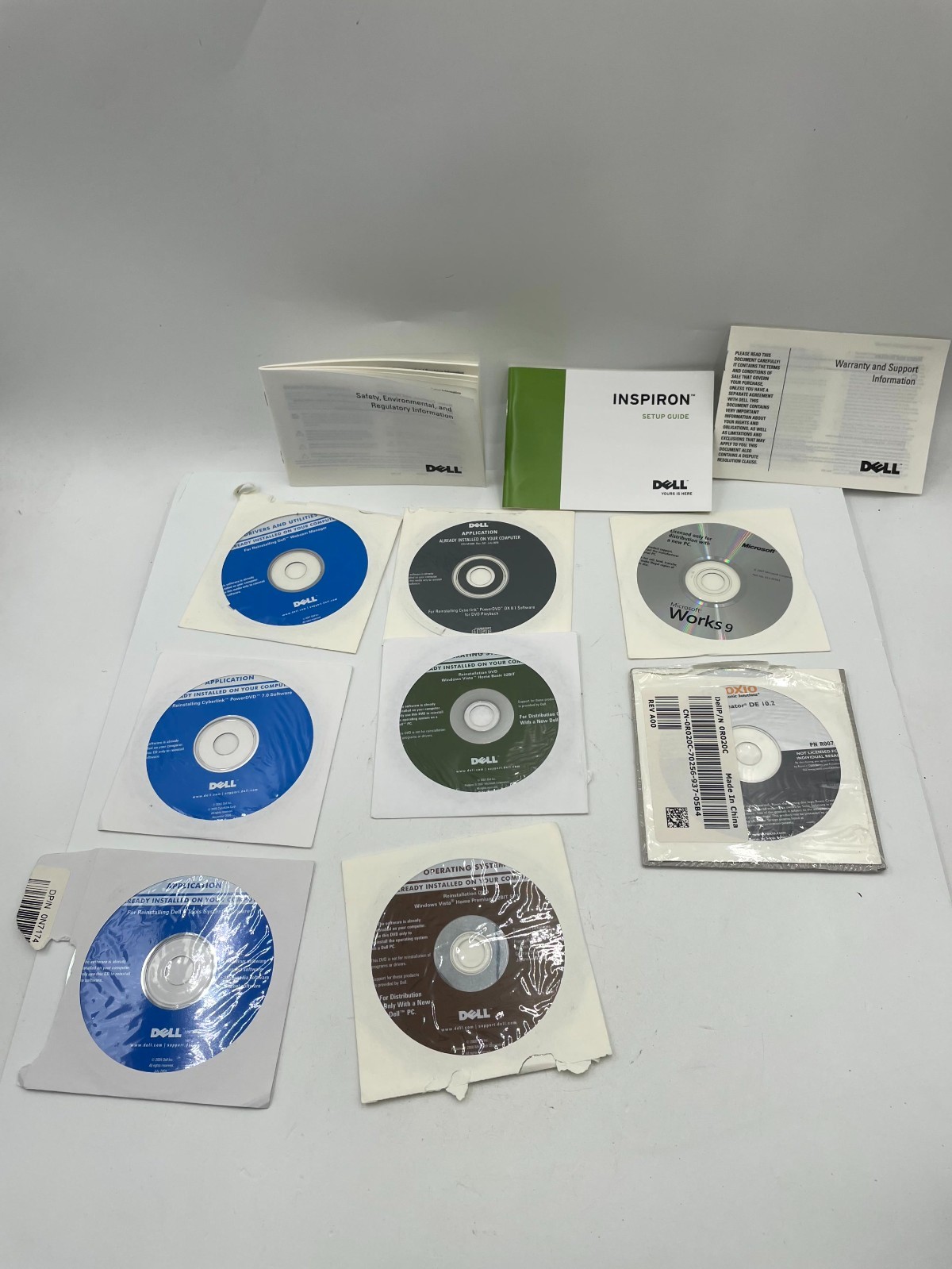 Vintage Dell Inspiron Setup Guide Manuals & Drivers Utility CD Software Lot of 8