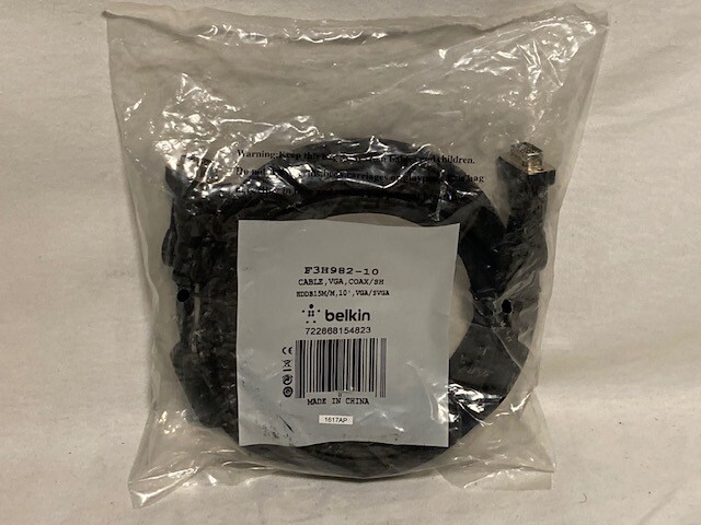 BELKIN HDdb15M/HDdb15M VGA Monitor Replacement Cable (10 feet) NEW FAST SHIPPING