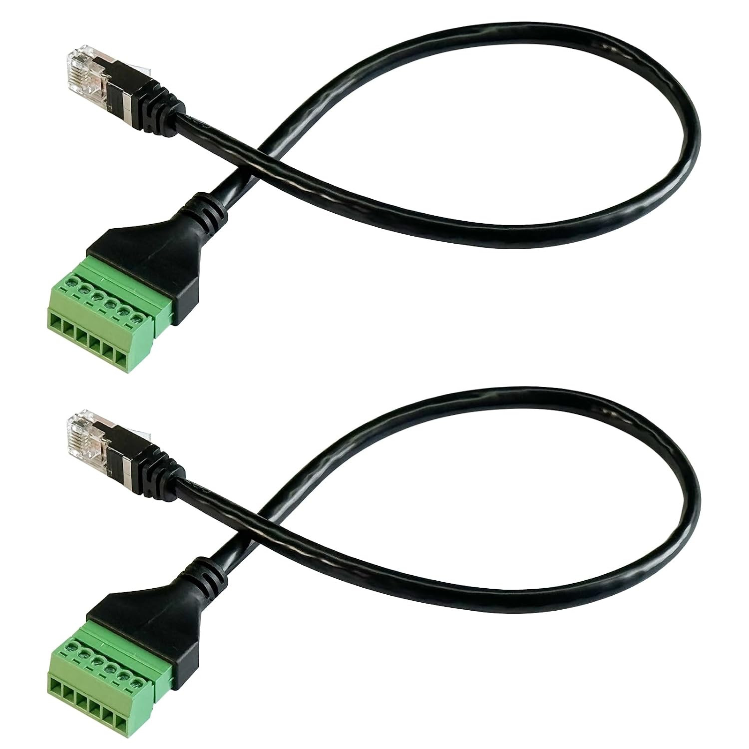 2Pcs RJ11 Male to 6 Pins Terminal Adapter for Cat3 Telephone Handset | Include a