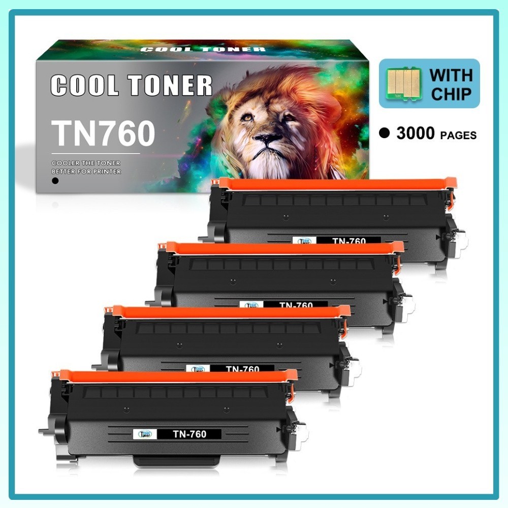 4PK TN760 Toner Cartridge for Brother TN730 MFC-L2710DW DCP-L2550DW HL-L2395DW