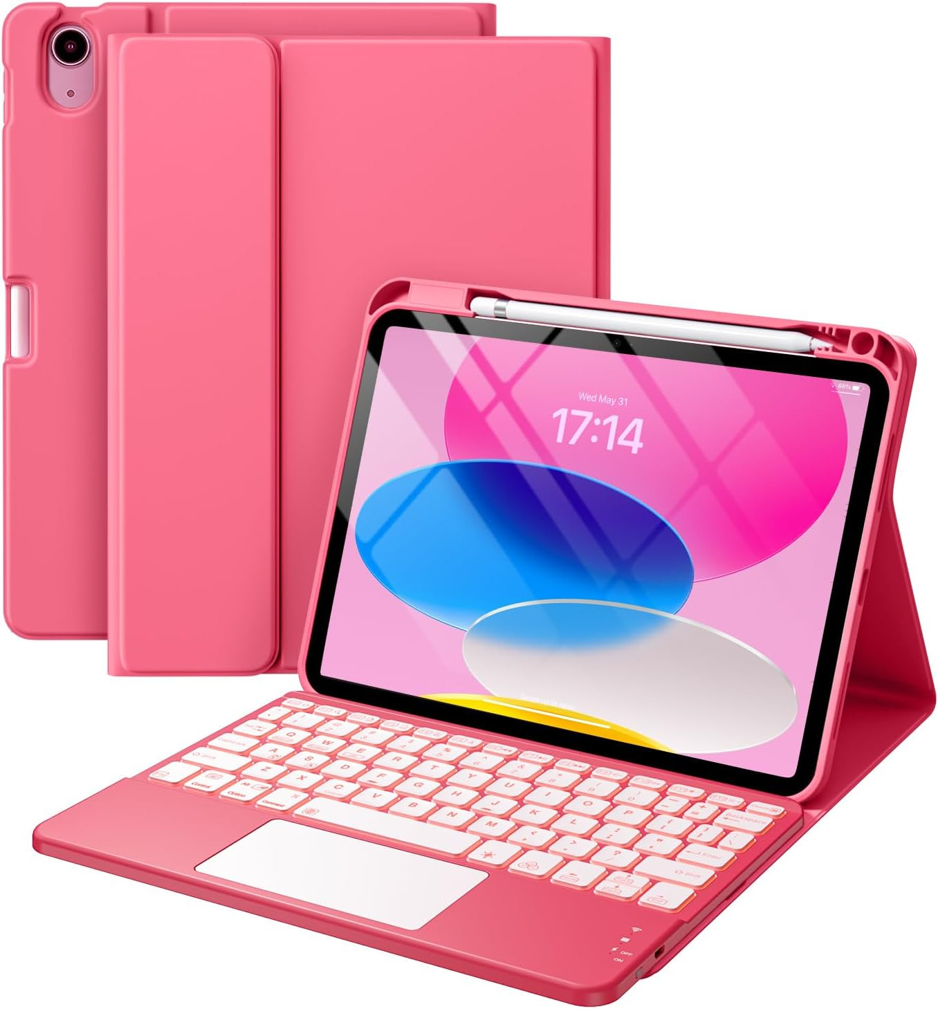 Harvopu Compatible for Ipad 11Th 10Th Generation Case with Keyboard, Folio Cover