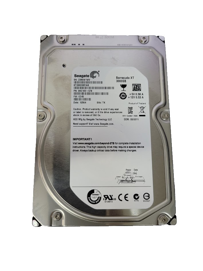 Seagate Barracuda XT 3TB HDD ST33000651AS 3.5 Inches 7200 RPM