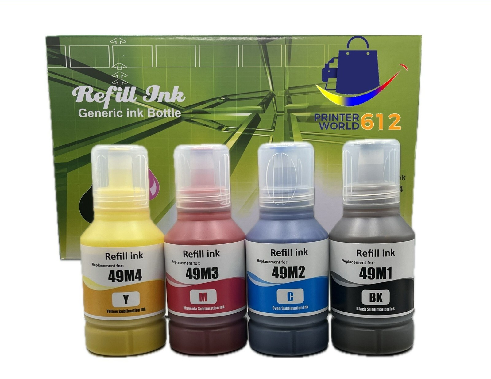 4Pack Sublimation Ink Compatible With Epson T49M Bottle SureColor F170 F570 Pro