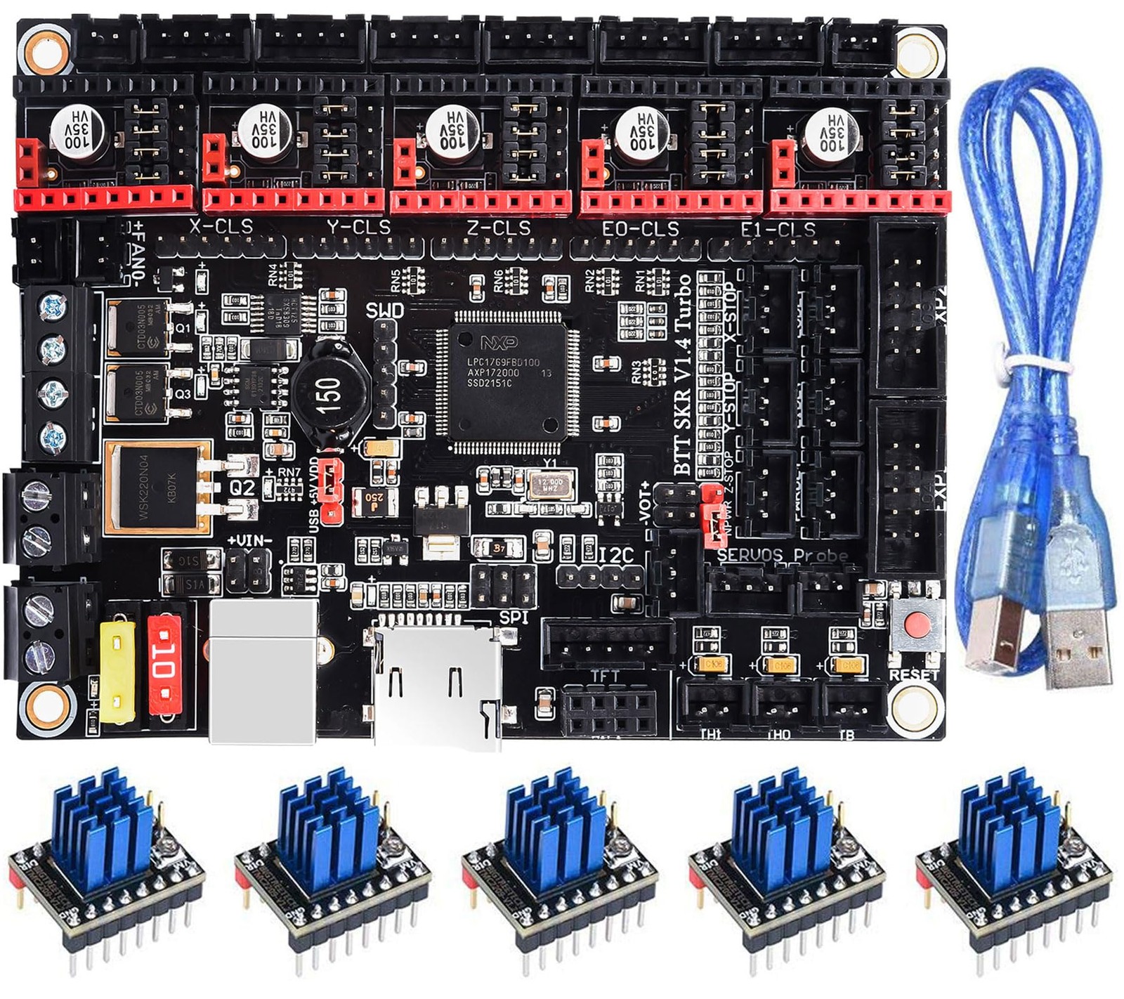 BIGTREETECH SKR V1.4 Turbo Control Board 32bit for 3D Printer Black