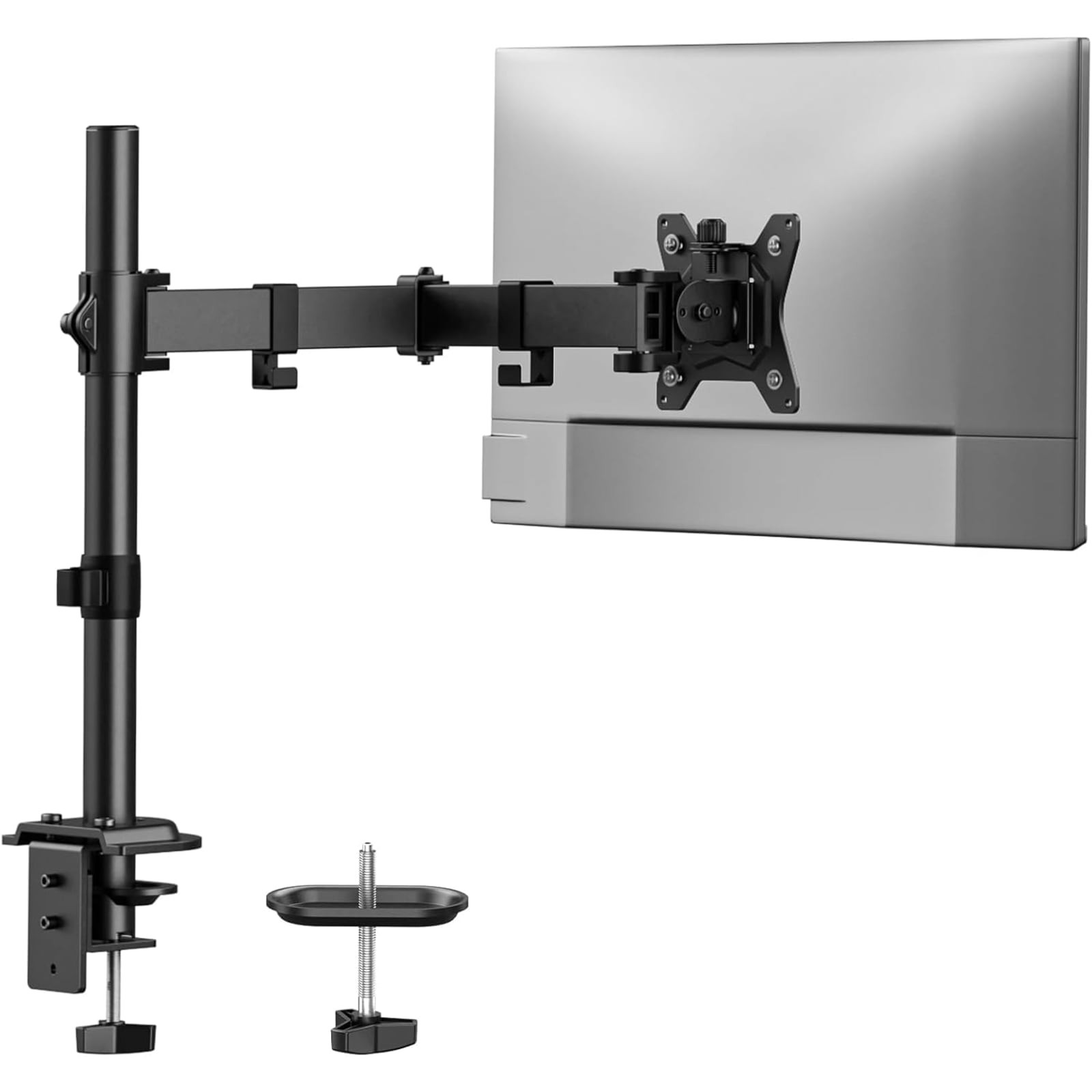 HUANUO Single Monitor Arm Desk Mount 13-32" 17.6 lbs VESA 75/100 C-Clamp Black