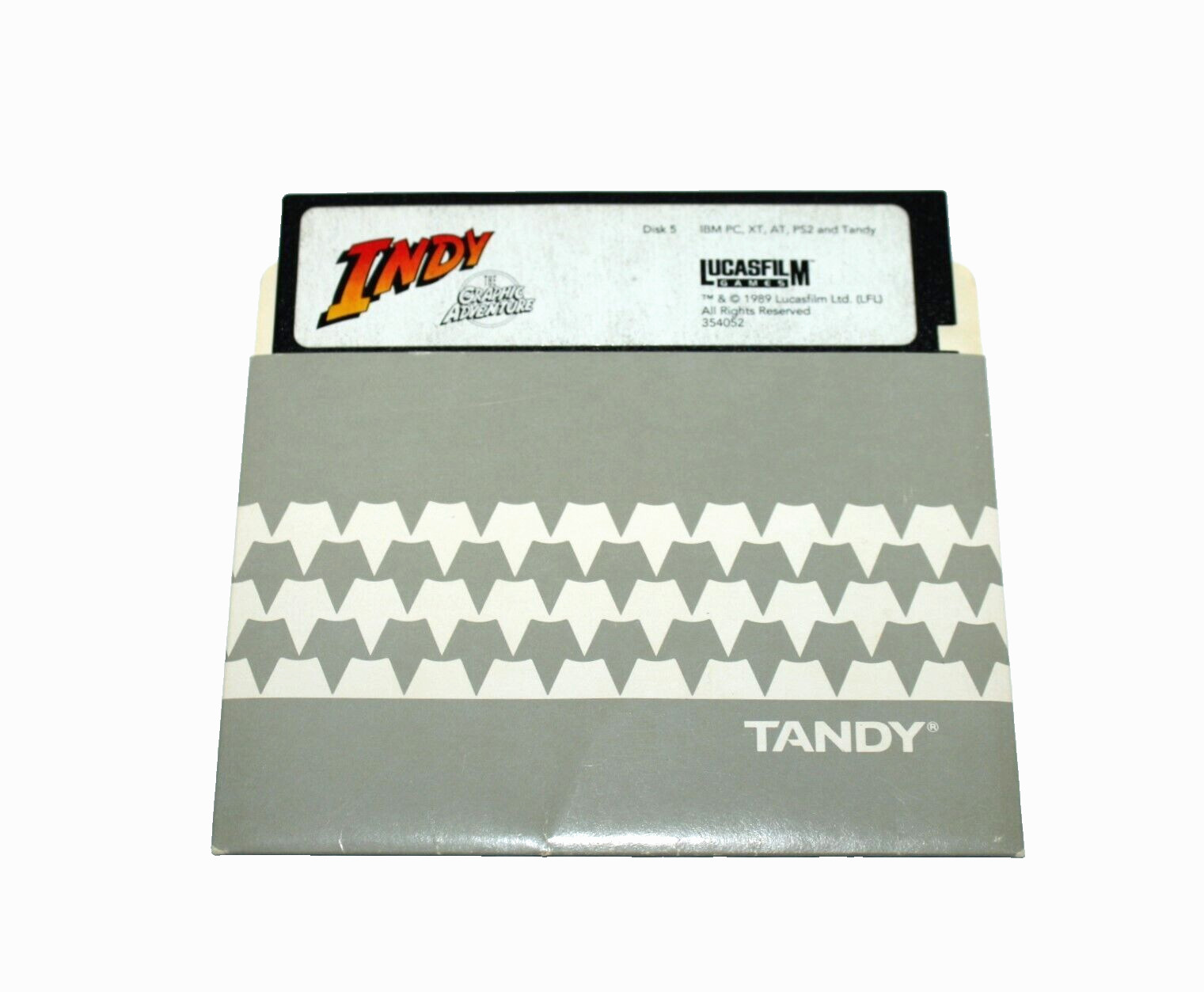 VTG 1989 INDY Graphic Adventure Game Floppy Disc 5 ONLY Indiana Jones