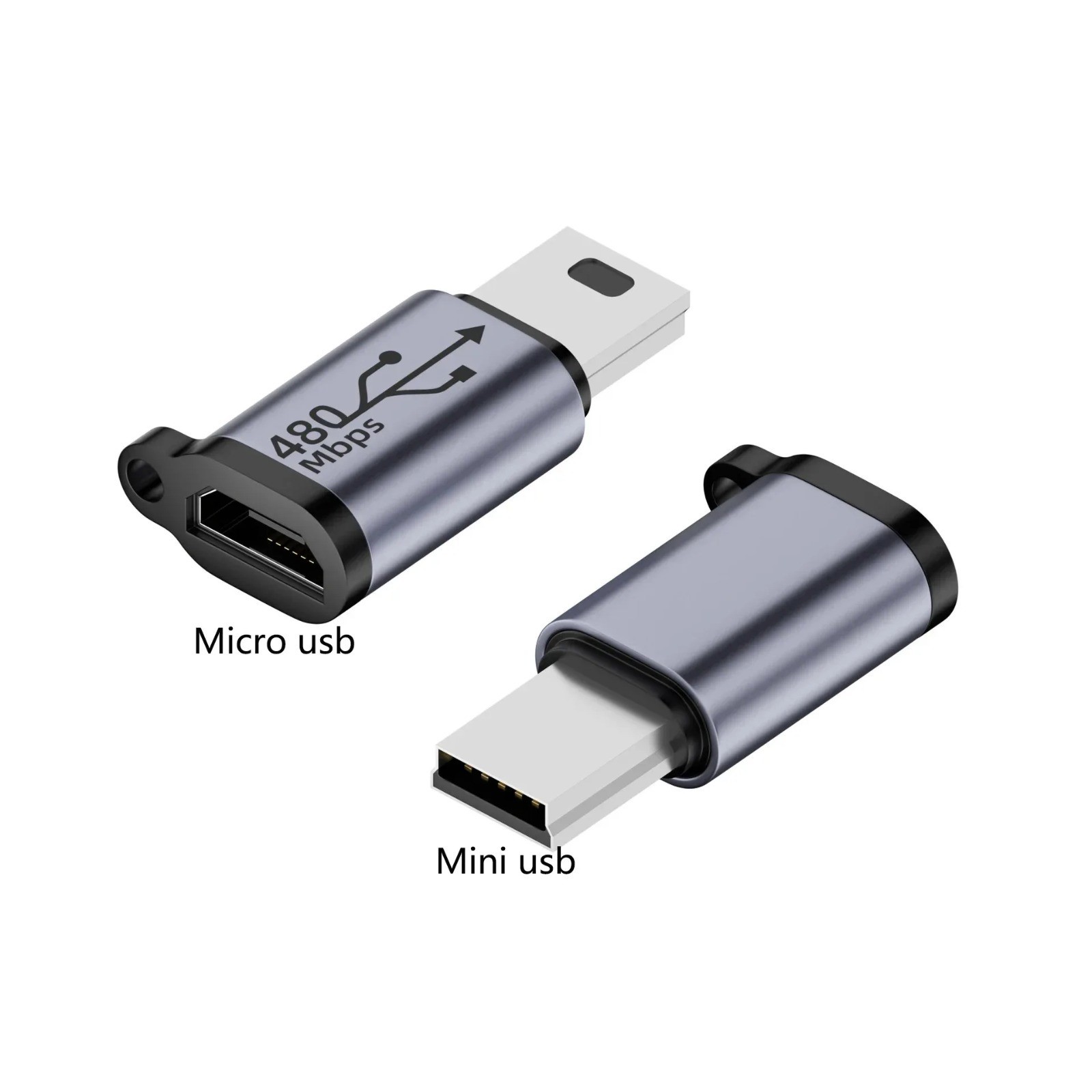 DIXSG USB C to Micro USB Mini USB iOS Adapter Converter 480Mbps 2.4A
