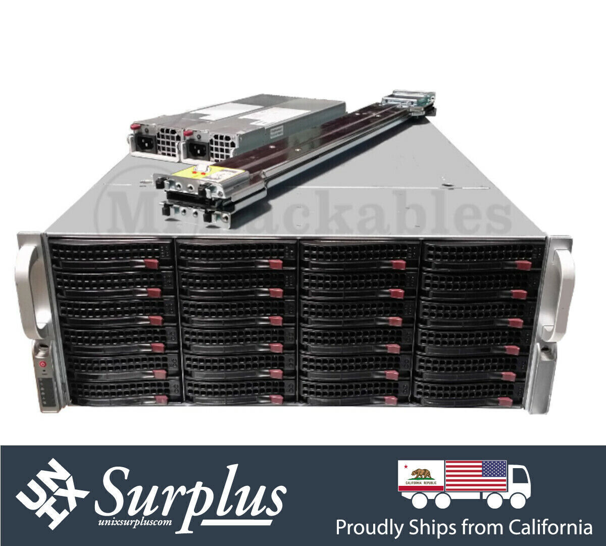Supermicro 4U 36 Bay Server Storage Xeon 28 Core 128GB UNRAID 12GBs SQ PS w Rail