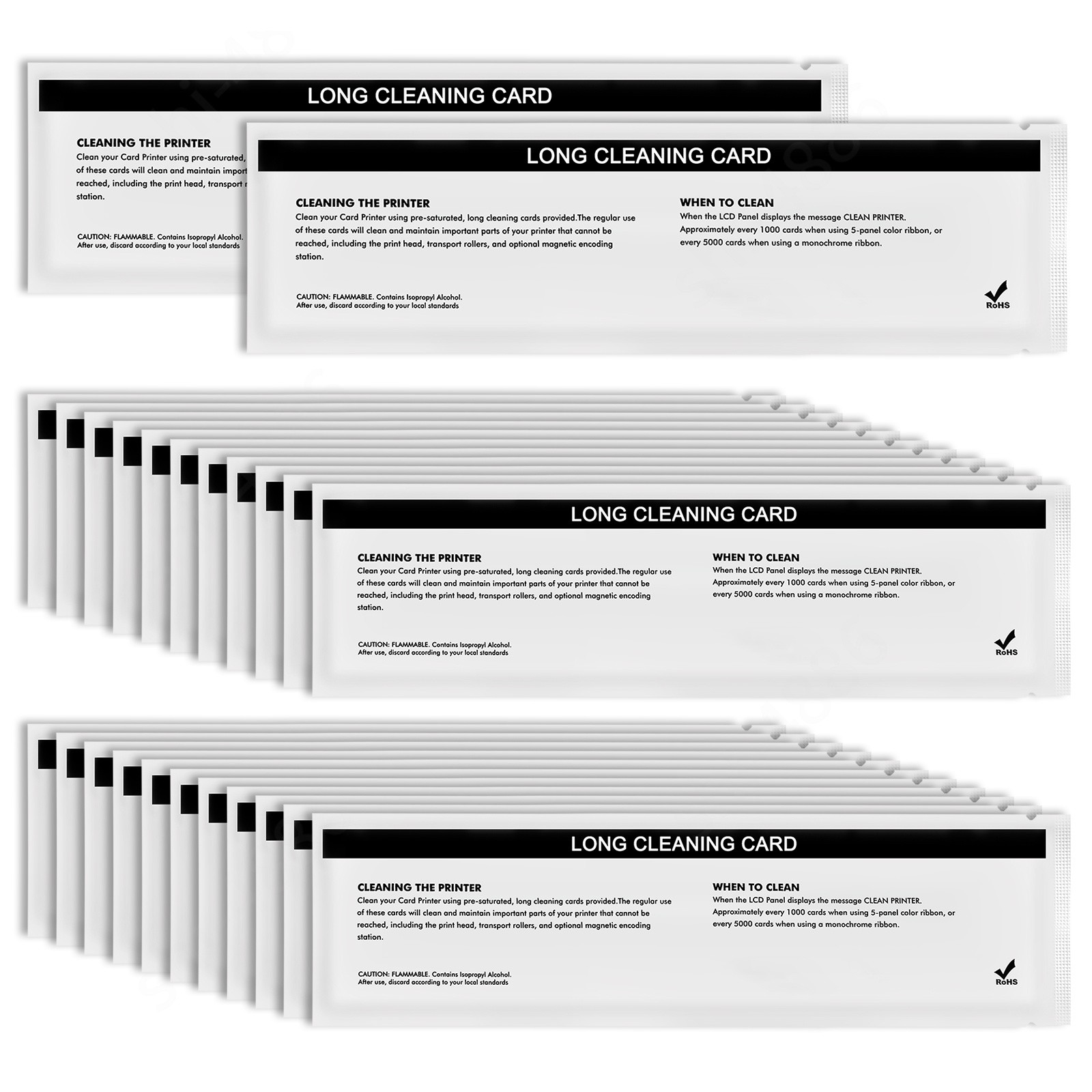 105999-701 12-Pack Cleaning Card 2 Piece Set for Zebra ZXP Series 7 ZXP7 Printer