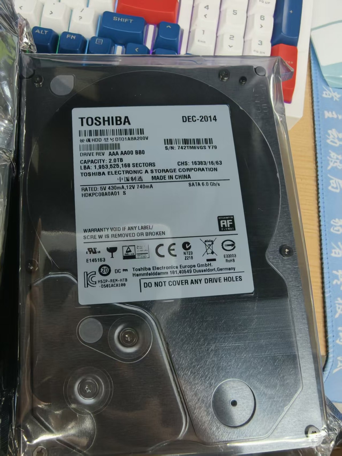 FOR Toshiba 2T DTO1ABA200V 3.5 inch SATA interface Hard Drive