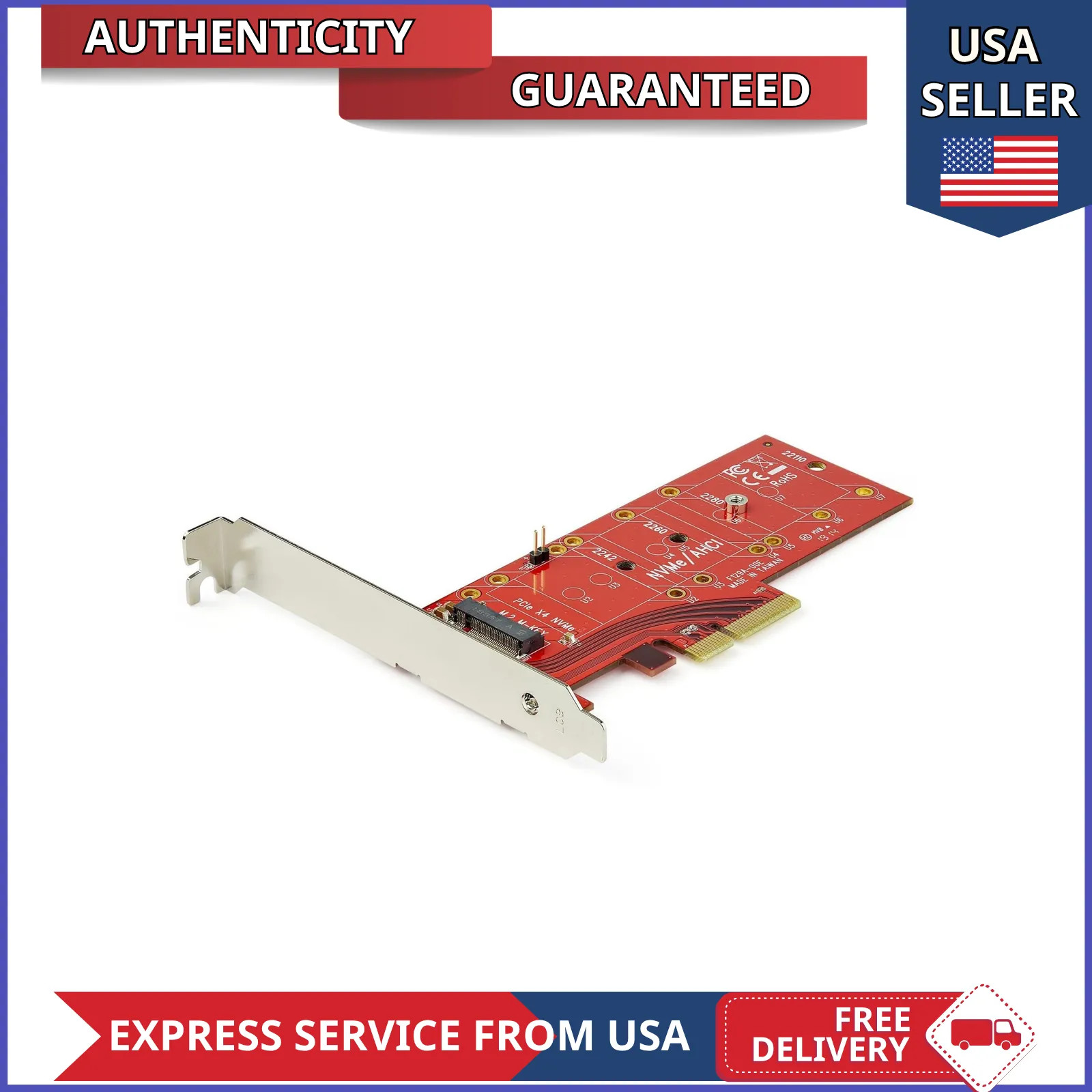 StarTech M.2 PCIe SSD Adapter, x4 PCIe 3.0 NVMe/AHCI, M-Key/NGFF (PEX4M2E1)