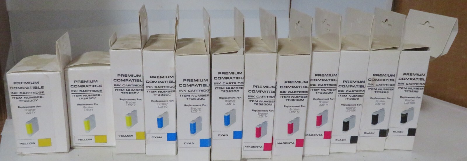 12PK LC51 LC-51 for Brother Black & Color Ink Cartridges Set MFC-685cw MFC-440CN