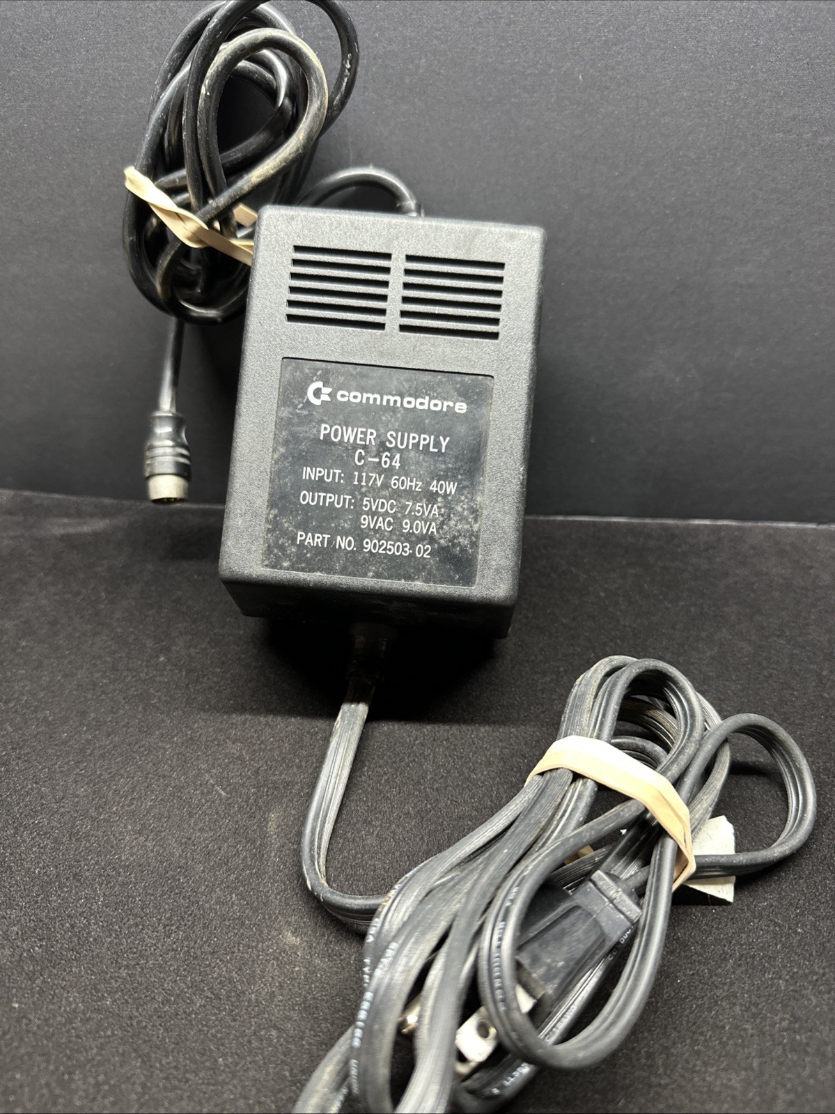 Original Commodore 64 PSU 902503-02 OEM 7-Pin Tested with Multimeter Power Cord