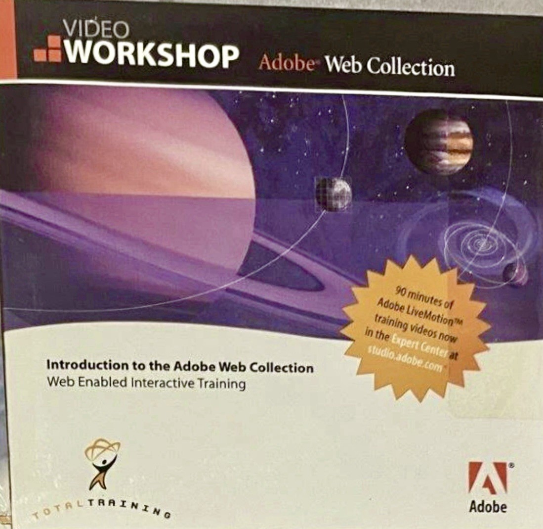 ADOBE WEB COLLECTION Total Training Video Workshop PC CD-ROM Windows SEALED
