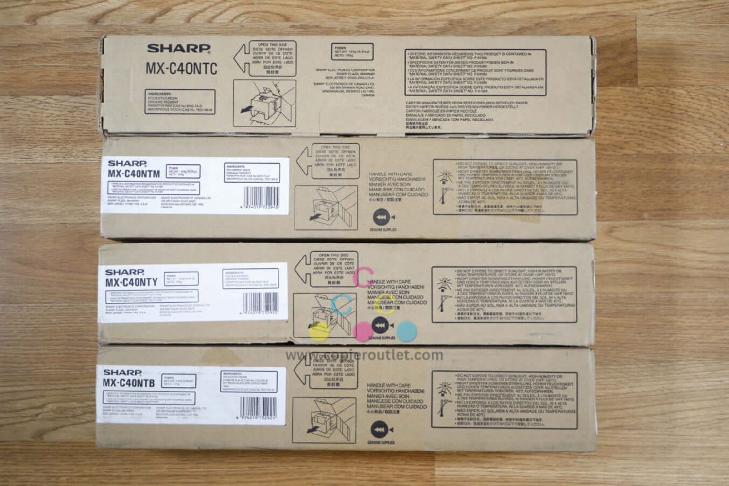 Genuine Sharp MX-C40NT CMYK Toner Cartridge MX-C311/MX-C402SC Same Day Shipping