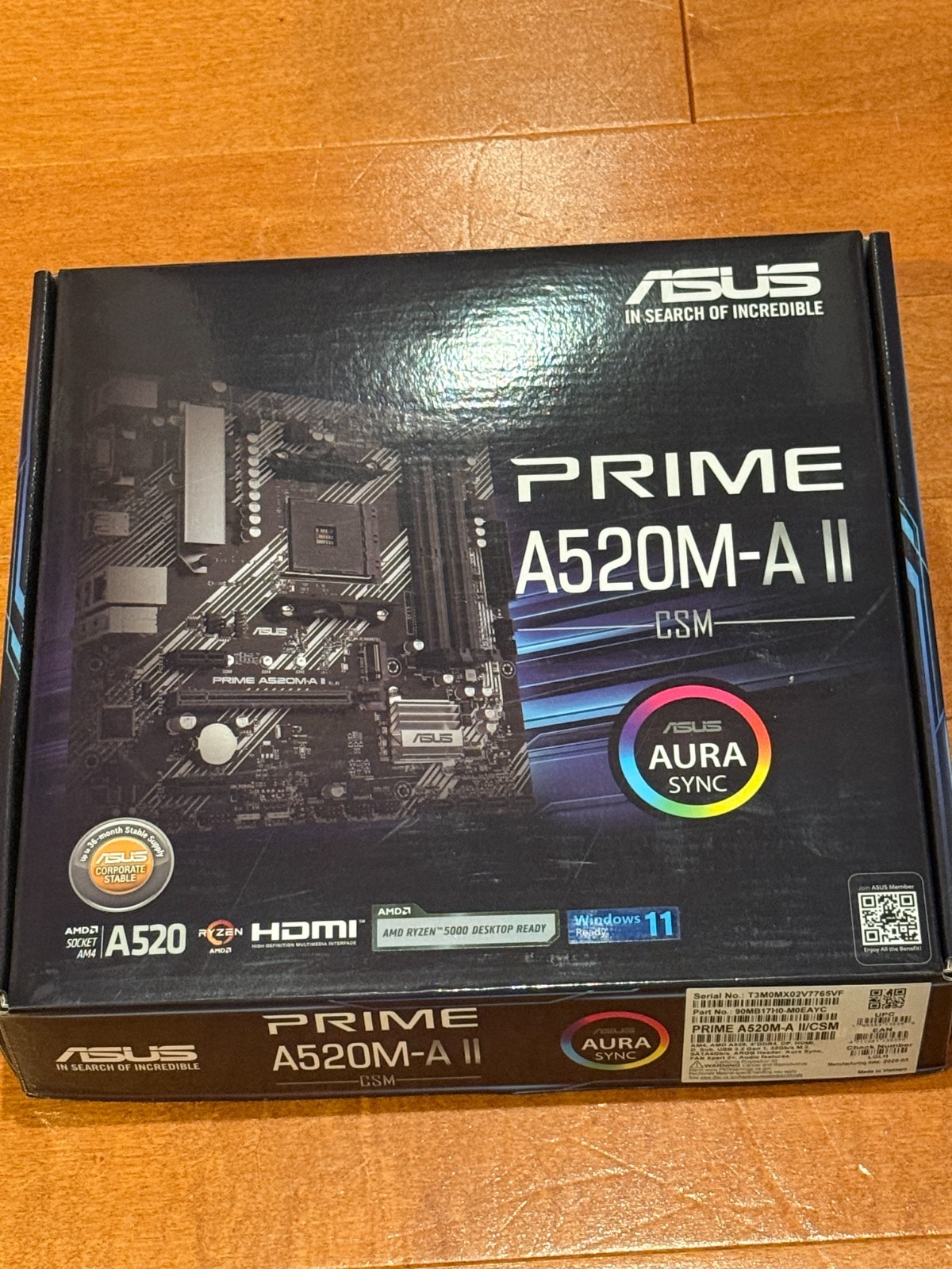 Asus PRIME A520M-A II AM4 microATX AMD DDR4 Motherboard NEW