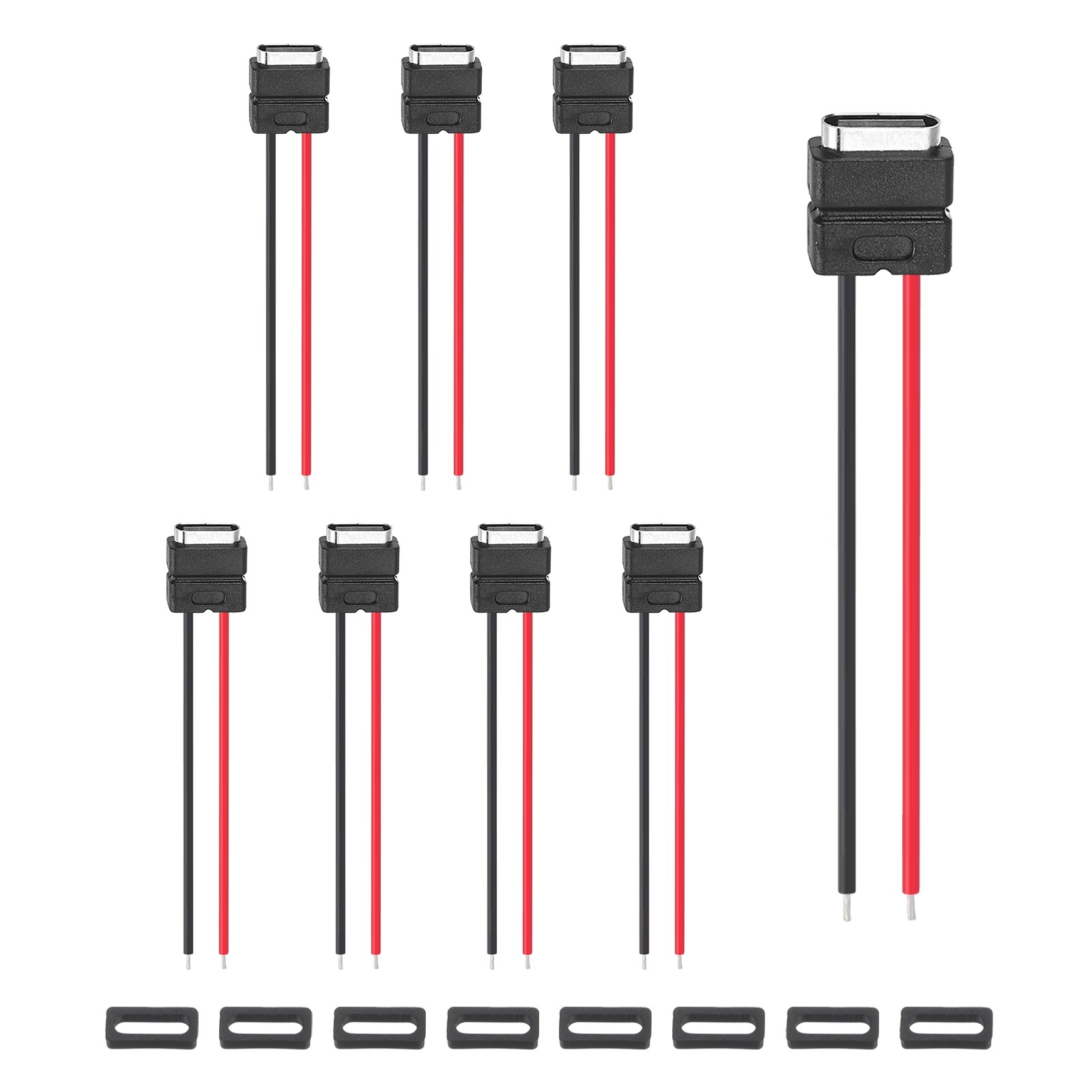 8Pack Type-C Female 2 Pin Bare Wire Socket