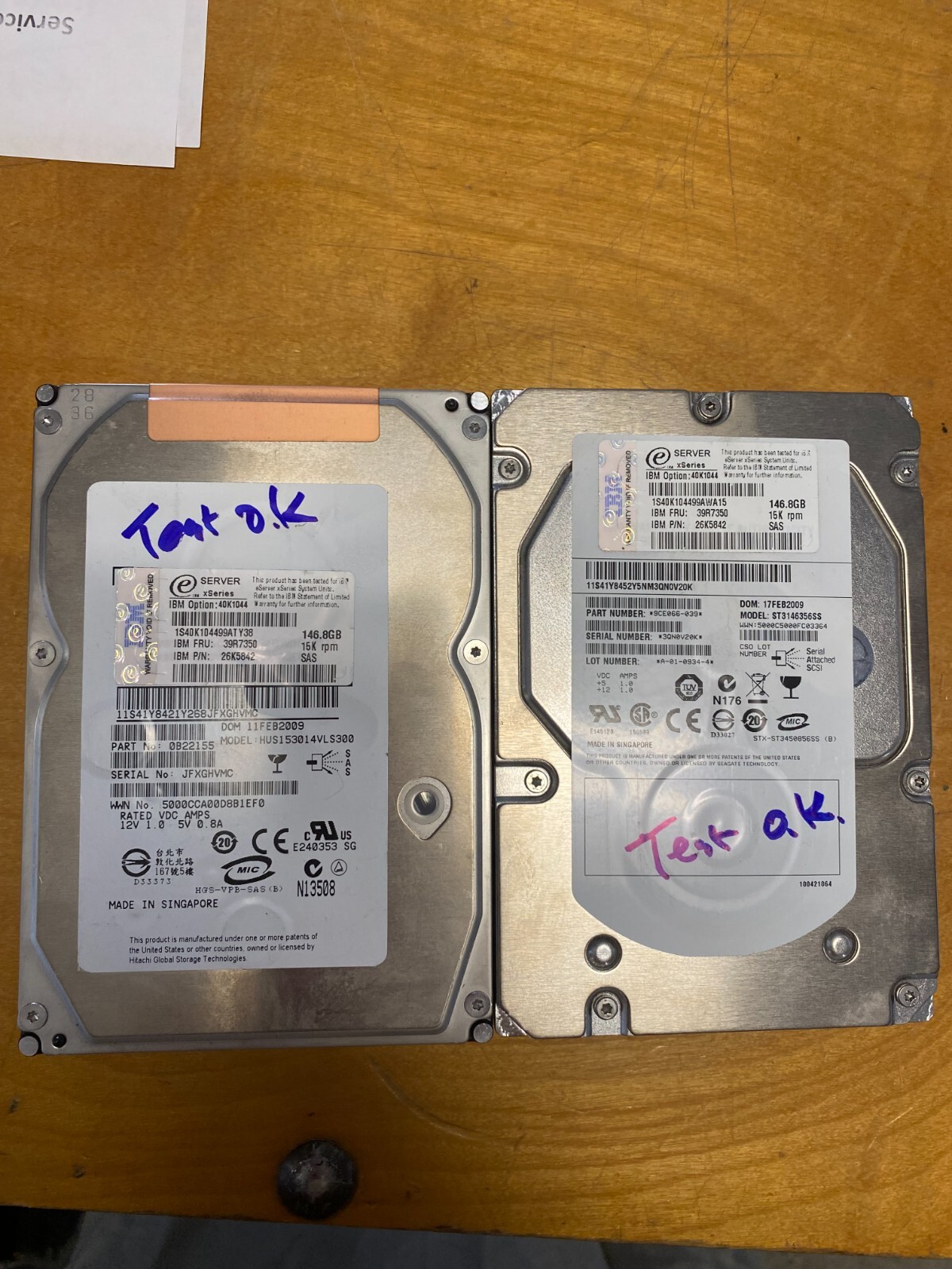 IBM 146 GB,Internal,15000 RPM,3.5" (39R7350/  26K5842) SAS HDD/WARRANTY