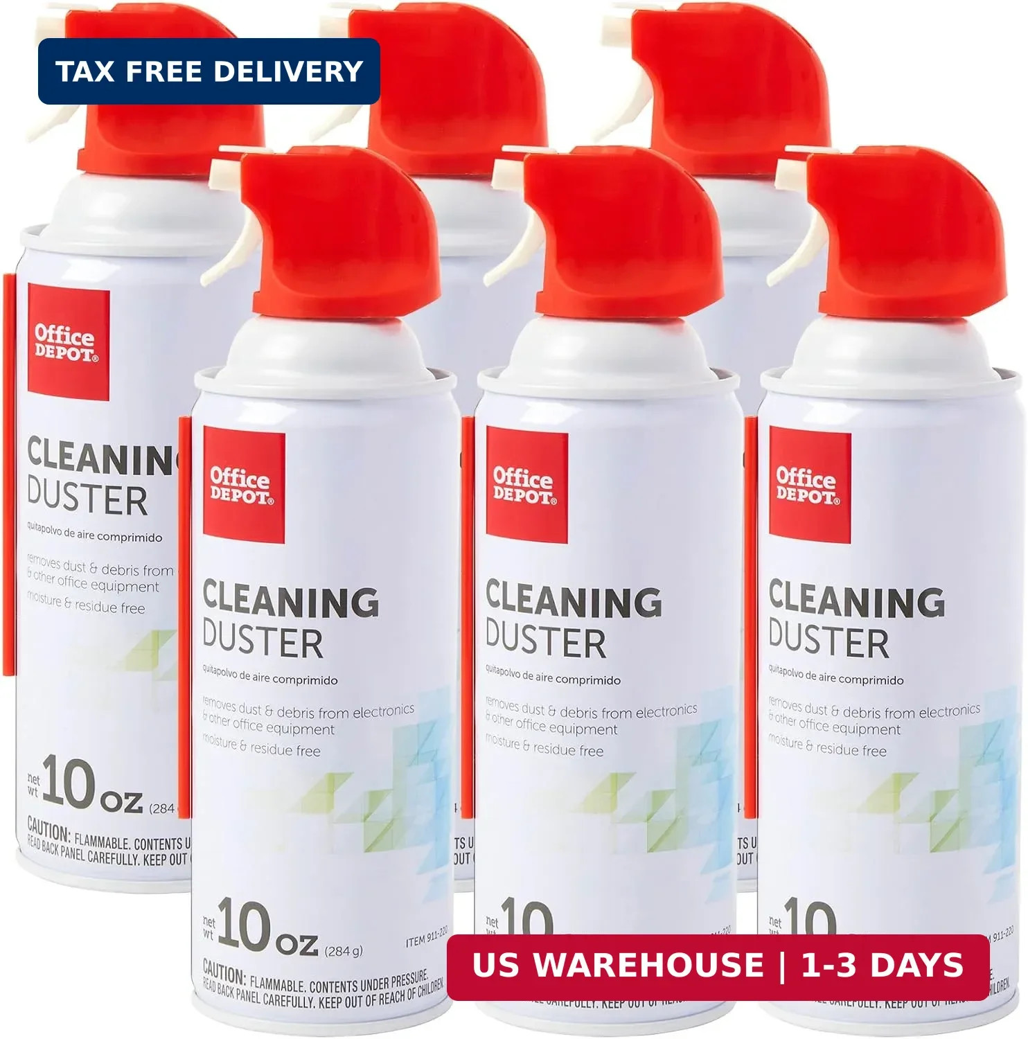 Office Depot Cleaning Duster, 10 Oz Compressed Canned Air for Electronics, Keybo