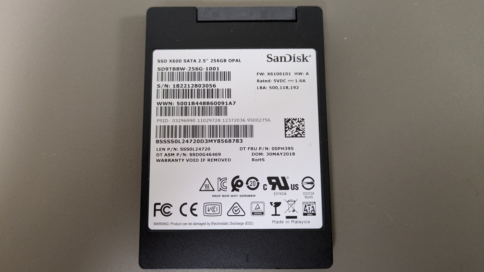 SanDisk X600 256GB SATA SSD Solid State Drive