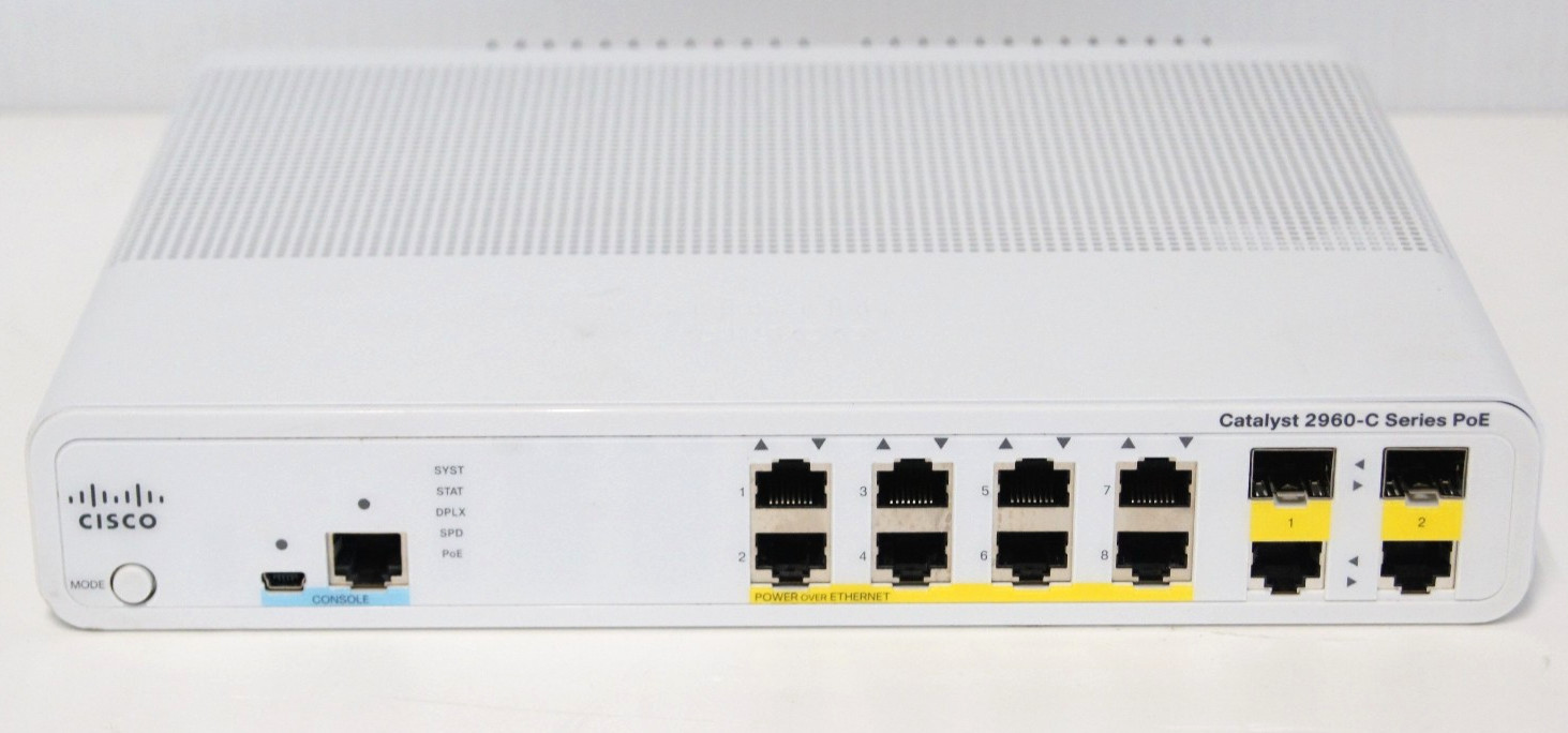 LOT 4x - Cisco WS-C2960C-8PC-L Catalyst Compact 8-Port PoE Switch 2x Dual SFP