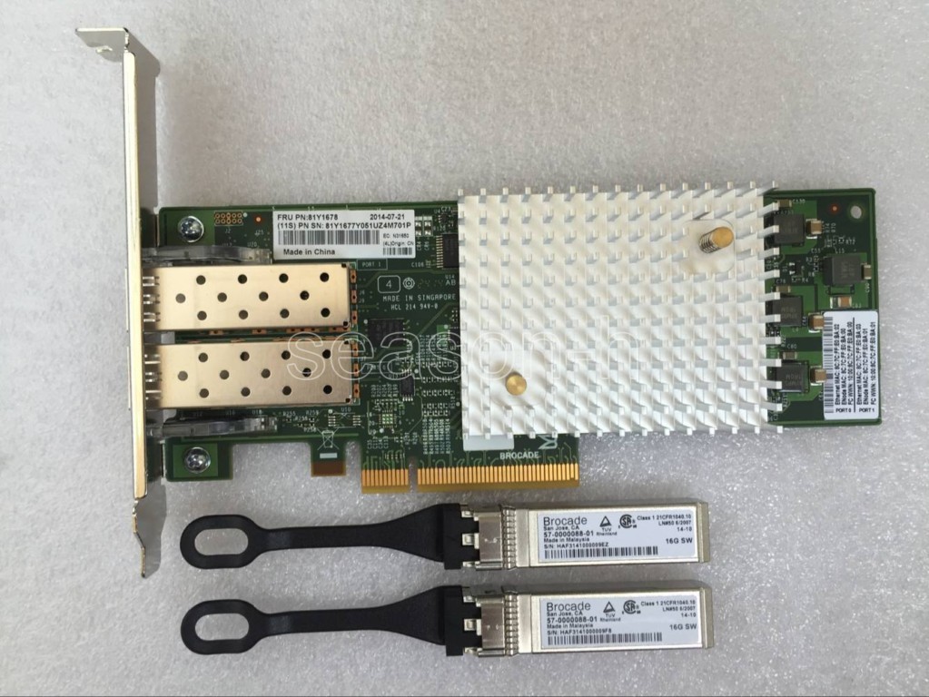 QLOGIC Brocade BR-1860-2F 2-Port 16Gb HBA Fibre 81Y1678 81Y1677 =QLE2662