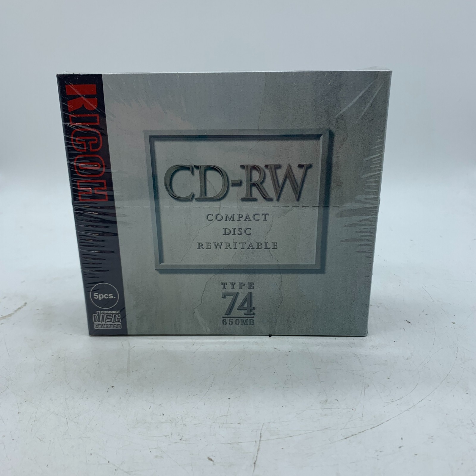 NEW SEALED 5-Pack Ricoh CD-RW Type 74 Compact Disc Rewritable 650Mb ~ FREE S/H