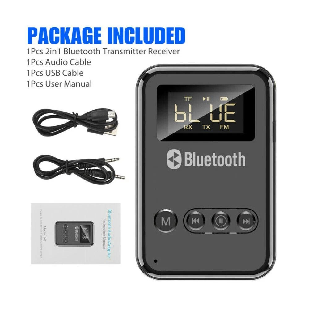 USB Bluetooth 5.0 Transmitter Receiver 4in1 Wireless Audio 3.5mm Aux Car Adapter