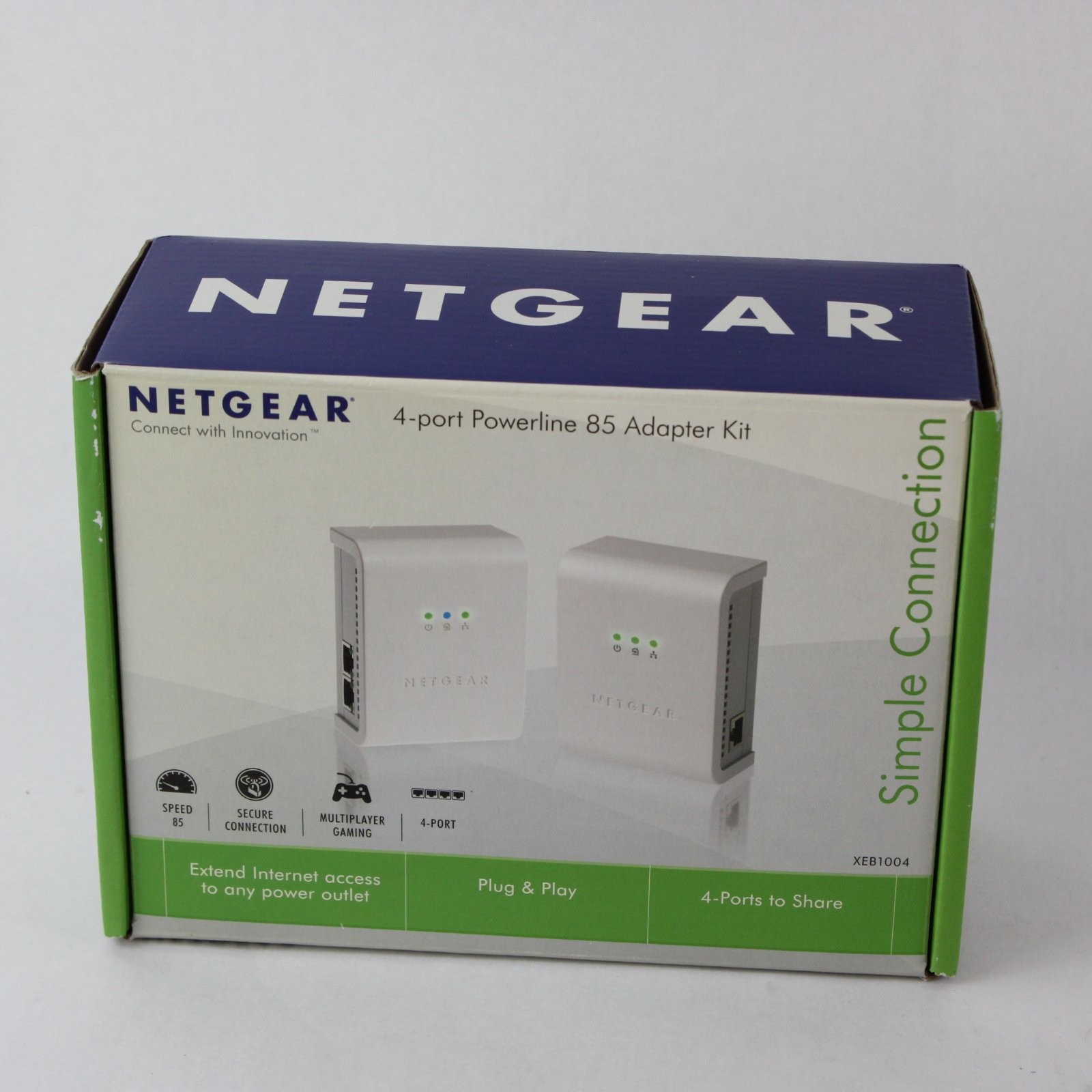 NETGEAR XEB1004 4-Port Powerline 85 Adapter Kit 85 Mbps