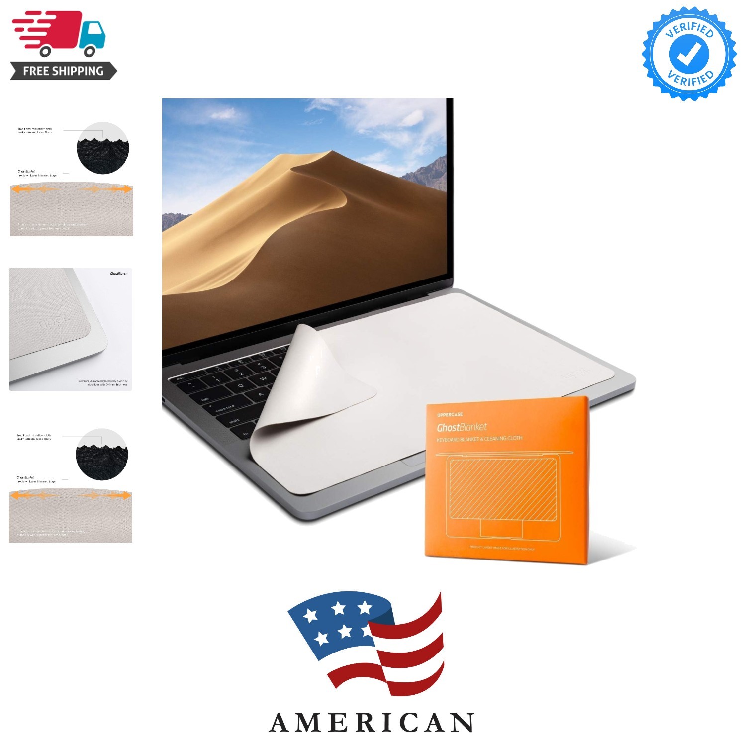 GhostBlanket Screen Keyboard Imprint Protection Microfiber Liner, X-Large