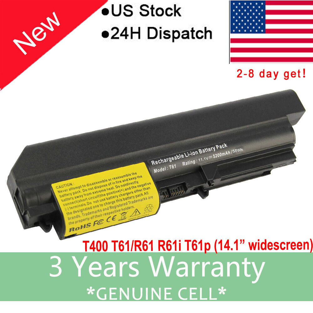 Battery for Lenovo ThinkPad R61 T61 T400 R400 Series 14.1" Widescreen 41U3198