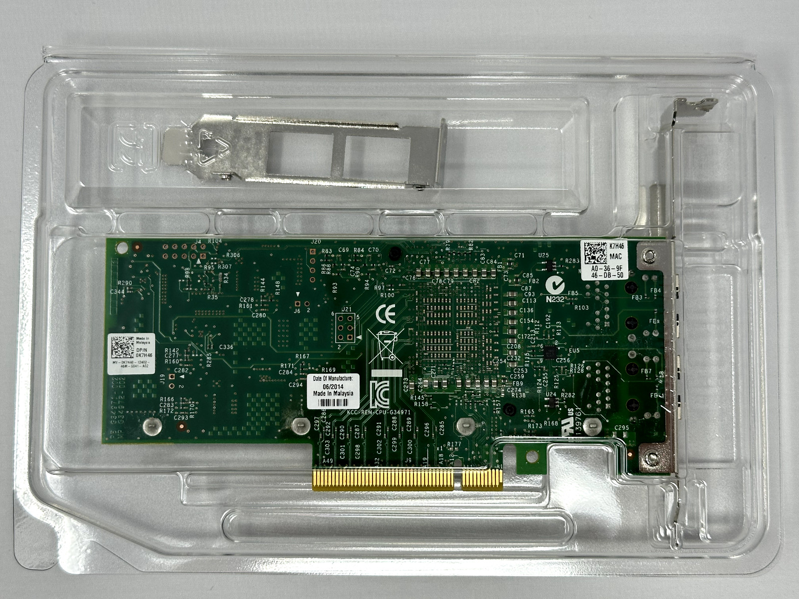 K7H46 3DFV8 Both brackets DELL INTEL X540-T2 10GB 2-PORT NIC NETWORK