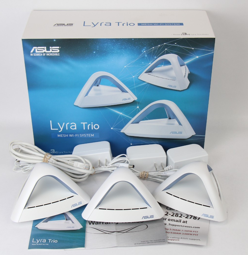 ASUS Lyra Trio 3PK Mesh WiFi System AC1750 1300Mbps Coverage up to 5,400 sq ft