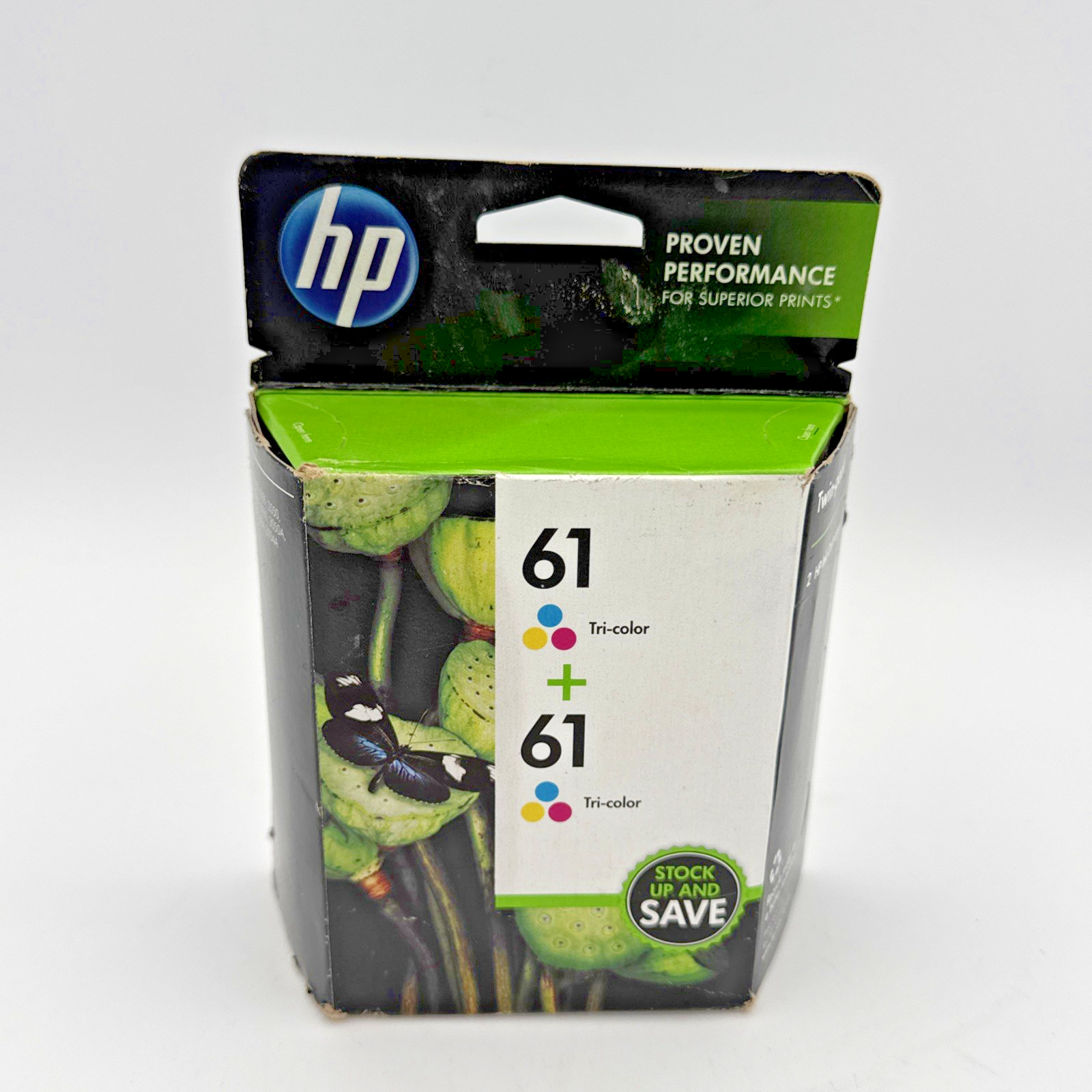 Genuine HP 61 Tri Color Ink Cartridges Twin Pack CZ074FN Old Stock Unused