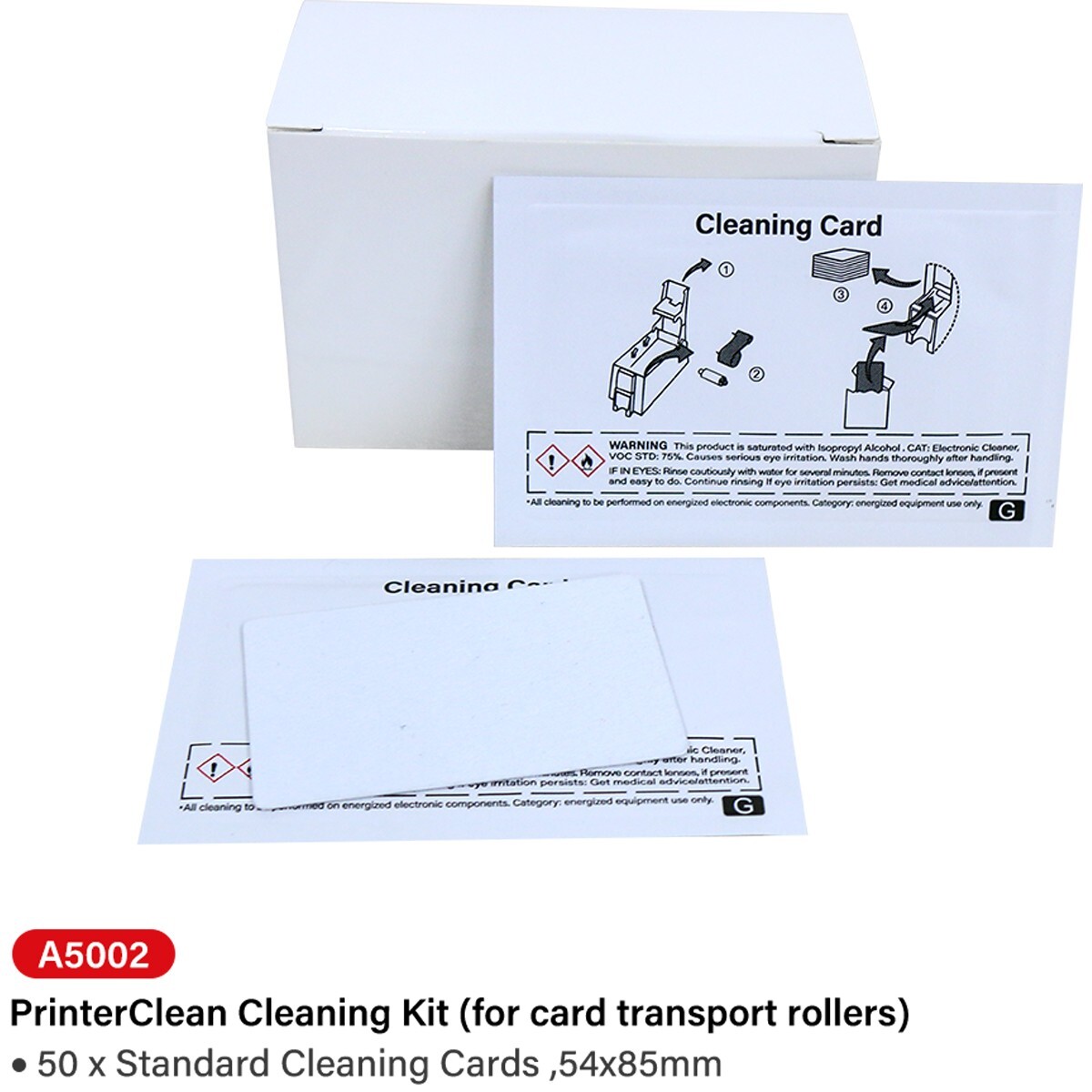 100pcs New Cleaning Kit Compatible for Evolis A5002-Cleang Card CR80 