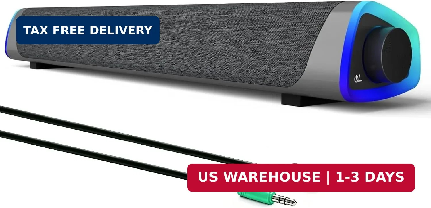 SOULION R30 Computer Speakers for Desktop PC, Wired USB Powered 3.5mm Aux
