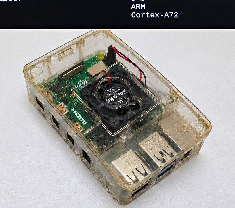 Raspberry Pi 4 Model B 4GB Single Board Computer w/ Case Fan Heatsinks 