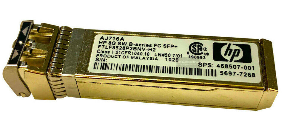 AJ716A I Genuine HP Fiber Channel SFP+ Module - 1 x Fiber Channel 468507-001