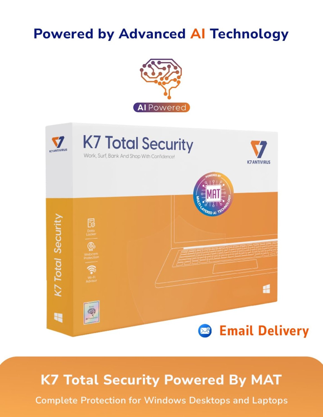 K7 Total Security Antivirus Software 2026 for laptop/pc |1 User, 1 year |Antivir