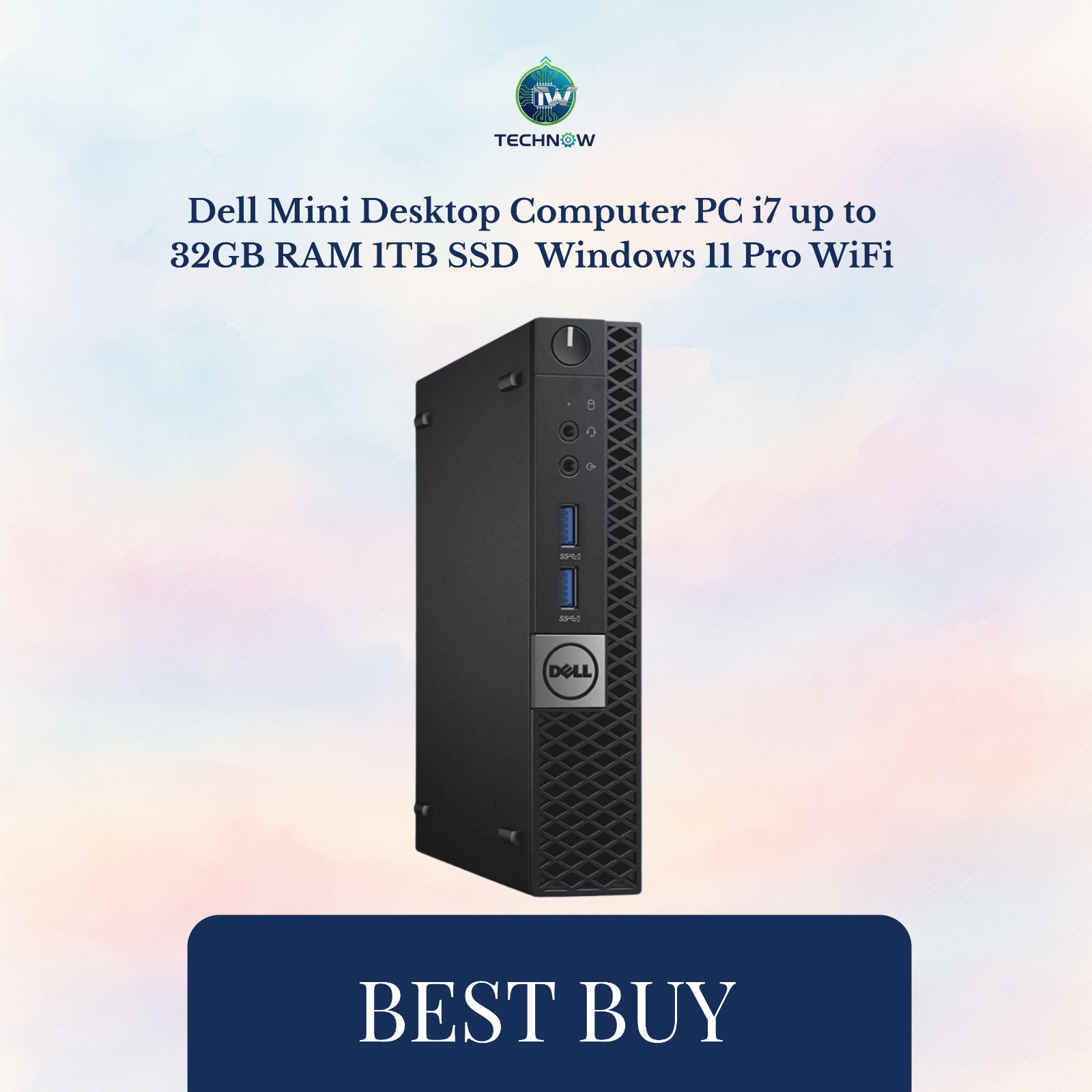 Dell Mini Desktop Computer PC i7 up to 32GB RAM 1TB SSD  Windows 11 Pro WiFi
