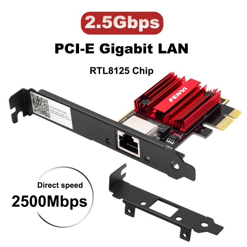 2.5GB Network Adapter RTL8125B PCIe RJ45 to 2.5 Gigabit Ethernet Desktop Card