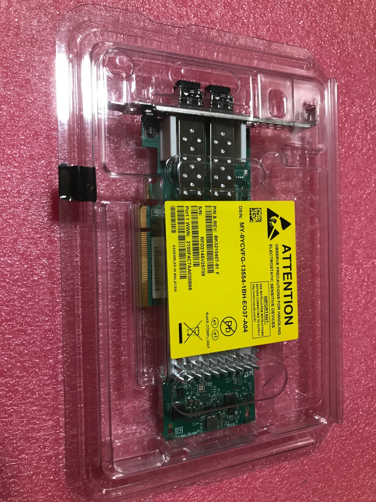 New QLE2692 QLOGIC/DELL dual port 16 Gbit PCIe 3.0 Host Bus Adapters YCVFG CK9H1